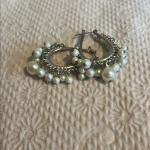 Chic Silver Pearl Drop Earrings